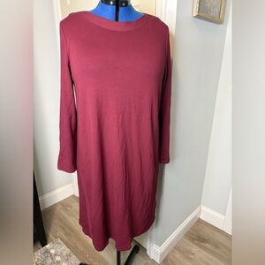 J. Jill Elegant Burgundy Women Long Sleeve Dress Size Xl K